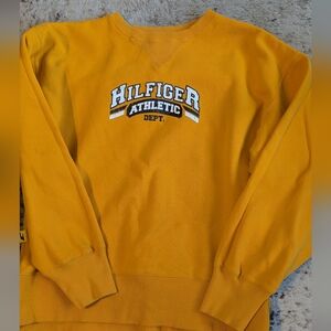 Tommy Hilfiger Athletic Dept. Mustard Yellow Crewneck Sweatshirt Size L